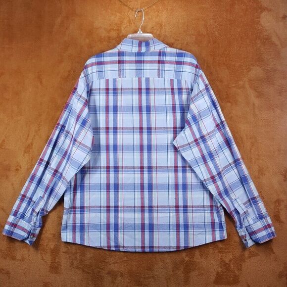 A.P.C. Shirt Mens XL Blue Plaid Button Up Pocket Long Sleeve Casual $270 - Picture 6 of 10